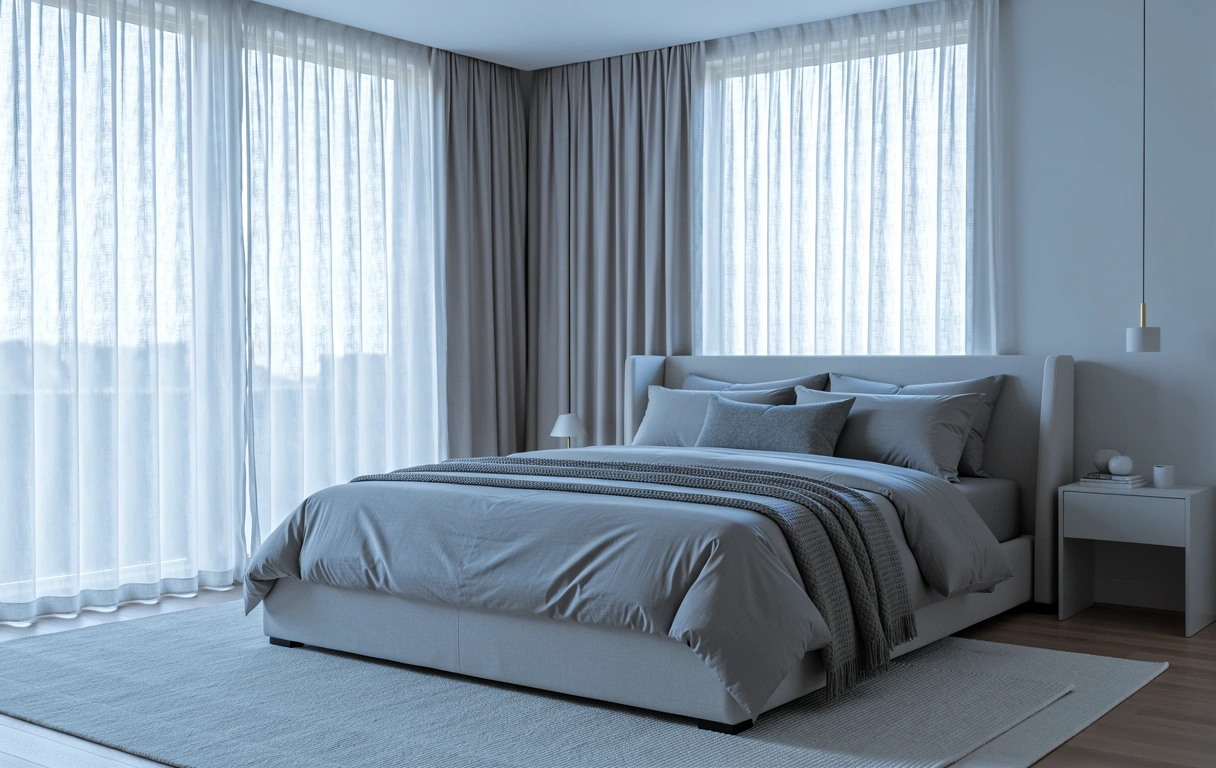 Ruhige Schlafzimmeratmosphäre am Morgen